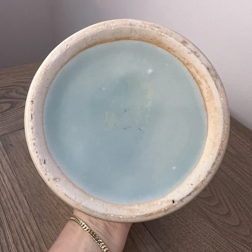 Antique/Vintage Korean Celadon Vase Willow Green With Floral Motif 9.5